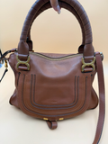 Chloe Marcie Saddle Medium Crossbody Tan