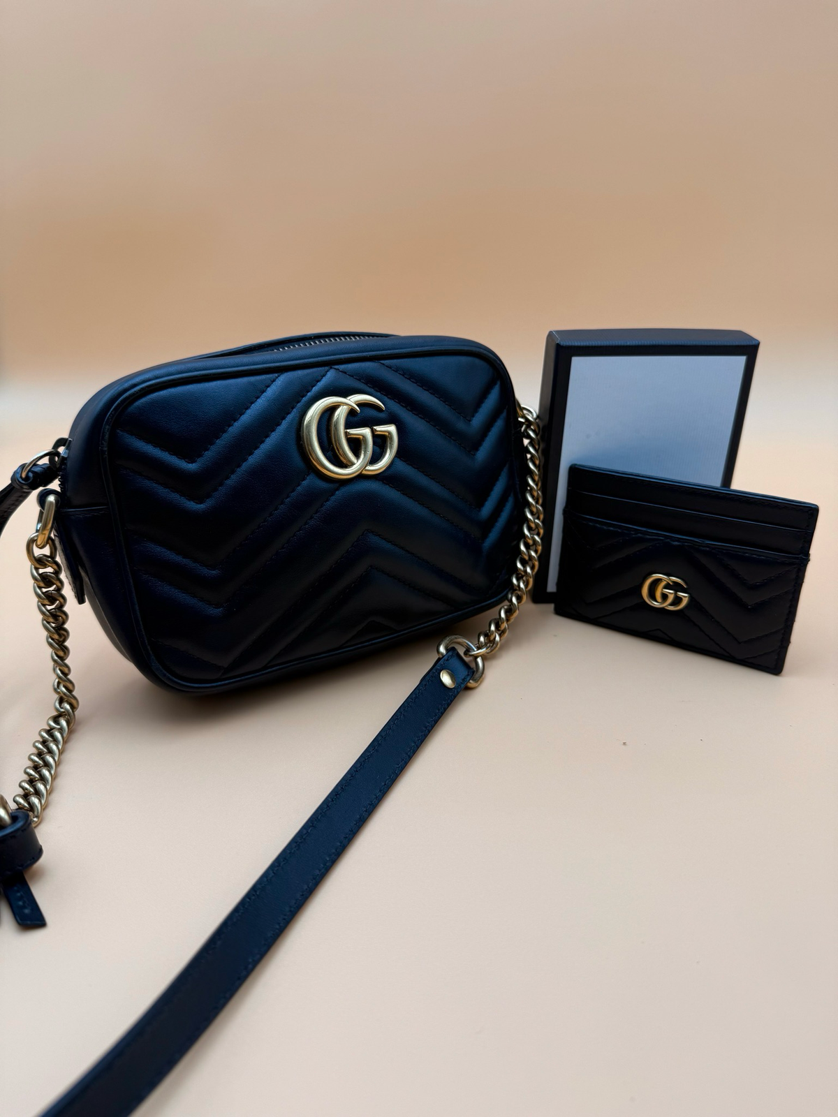 Gucci Marmont Mini Crossbody with Card Holder Bundle