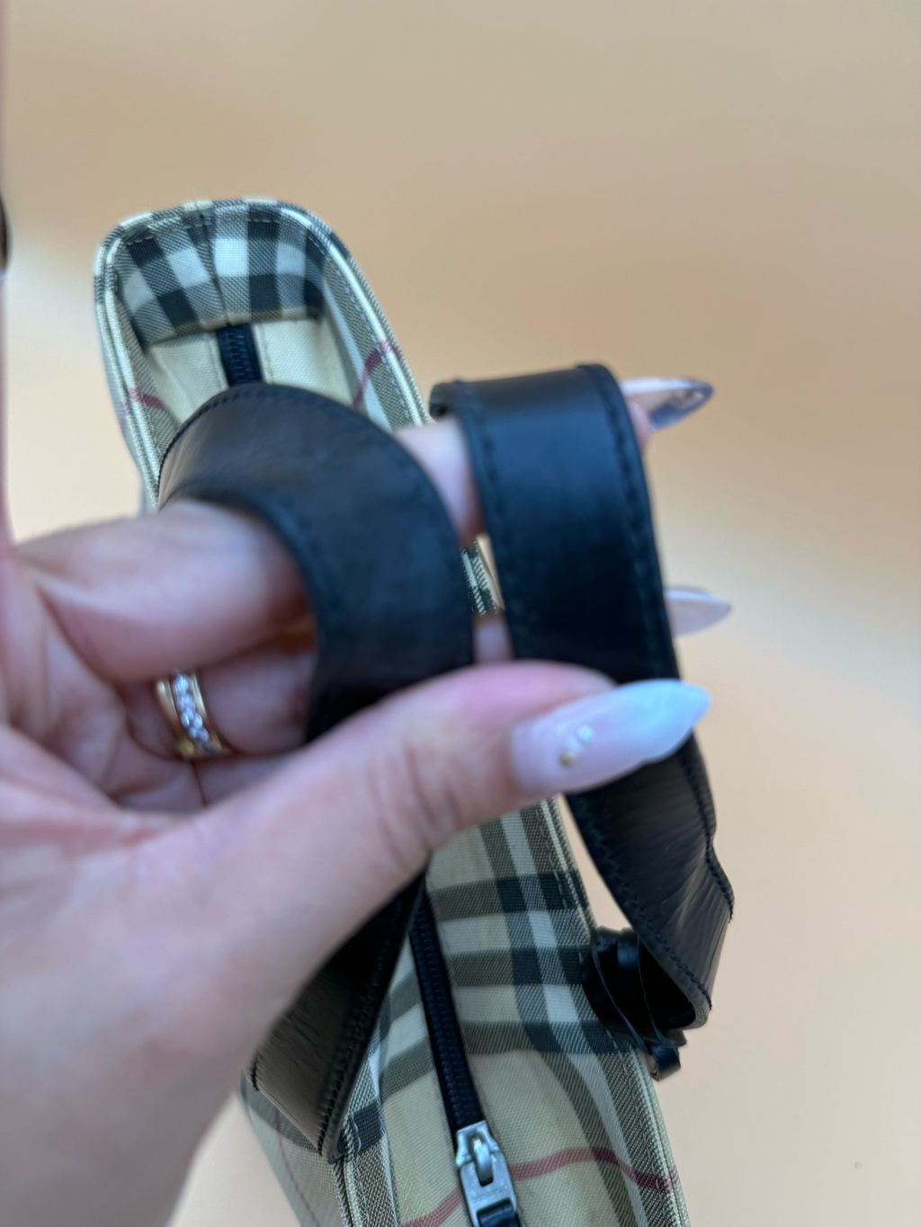 Burberry Nova Check Top Handle Coated Canvas