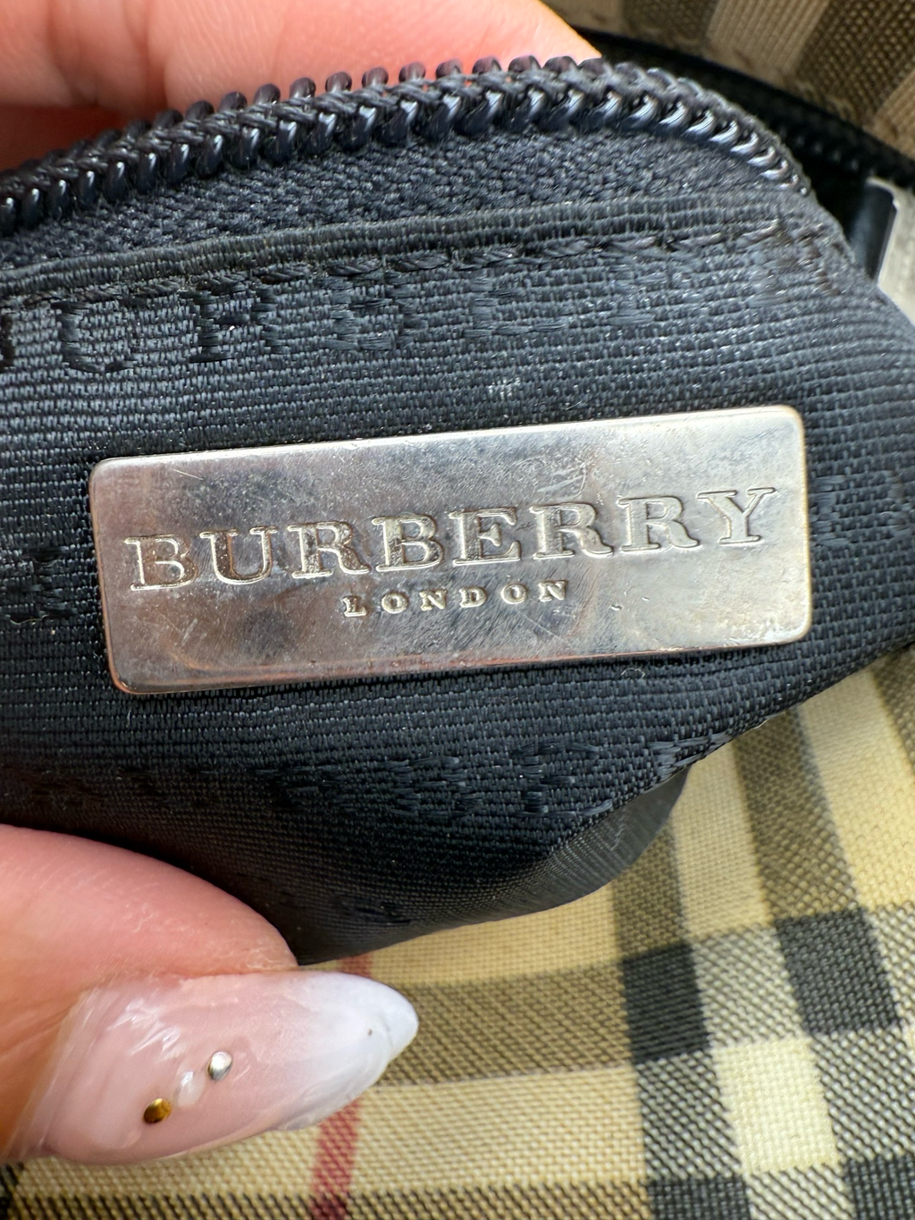 Burberry Nova Check Top Handle Coated Canvas