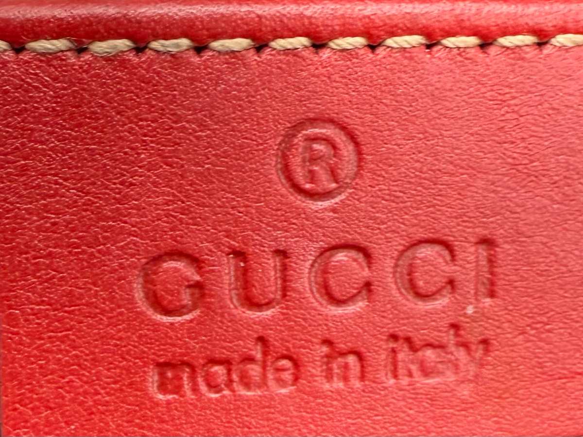Gucci Chevron Calfskin Marmont Crossbody Small Messenger Hibiscus Red