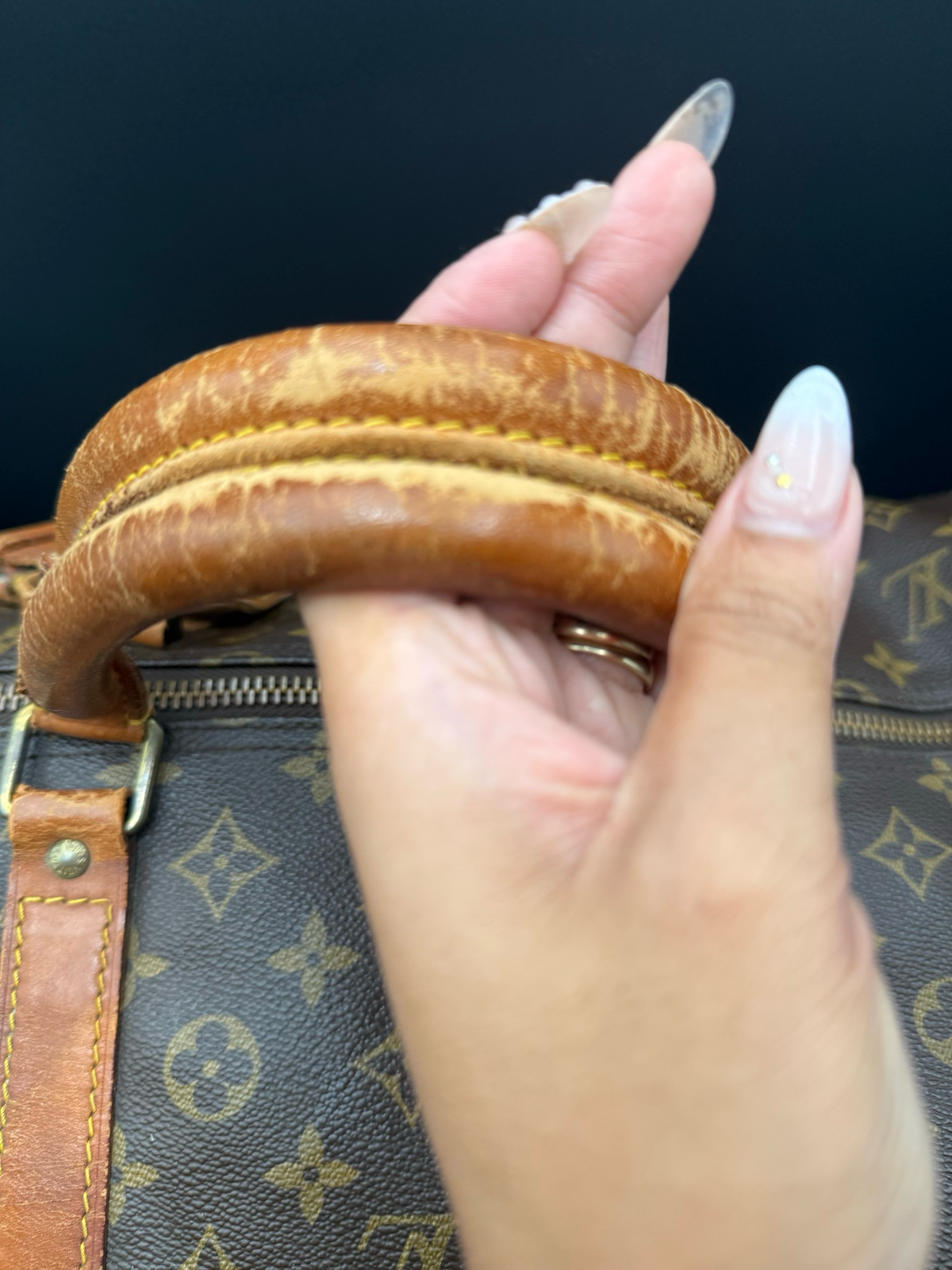 Louis Vuitton Monogram Keepall 60 Satchel Luggage Travel Bag