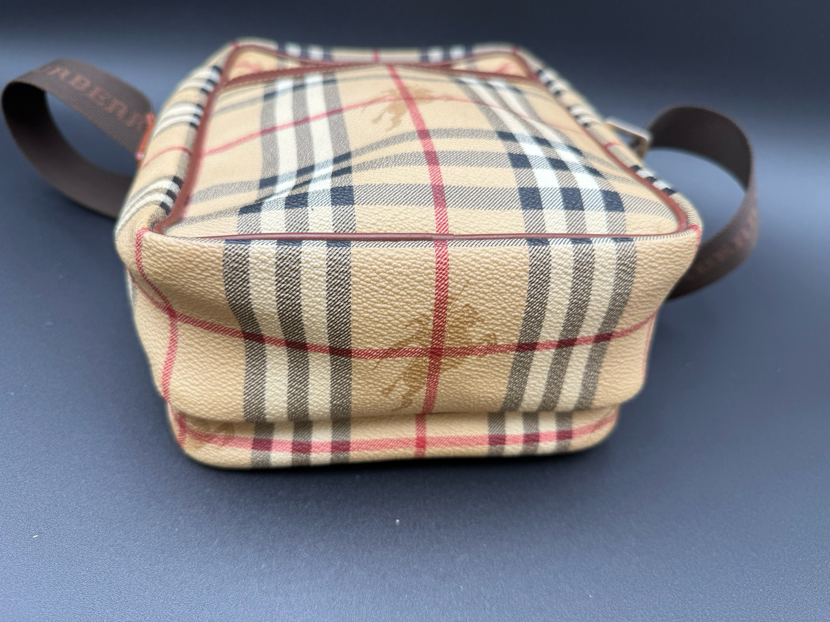 Burberry Haymarket Check Crossbody Messenger Camera Bag