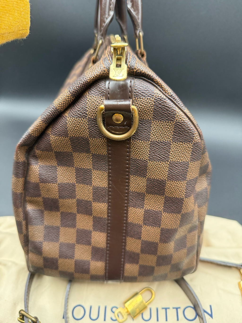 Louis Vuitton Damier Ebene Bandoulier Speedy 35 Crossbody Messenger