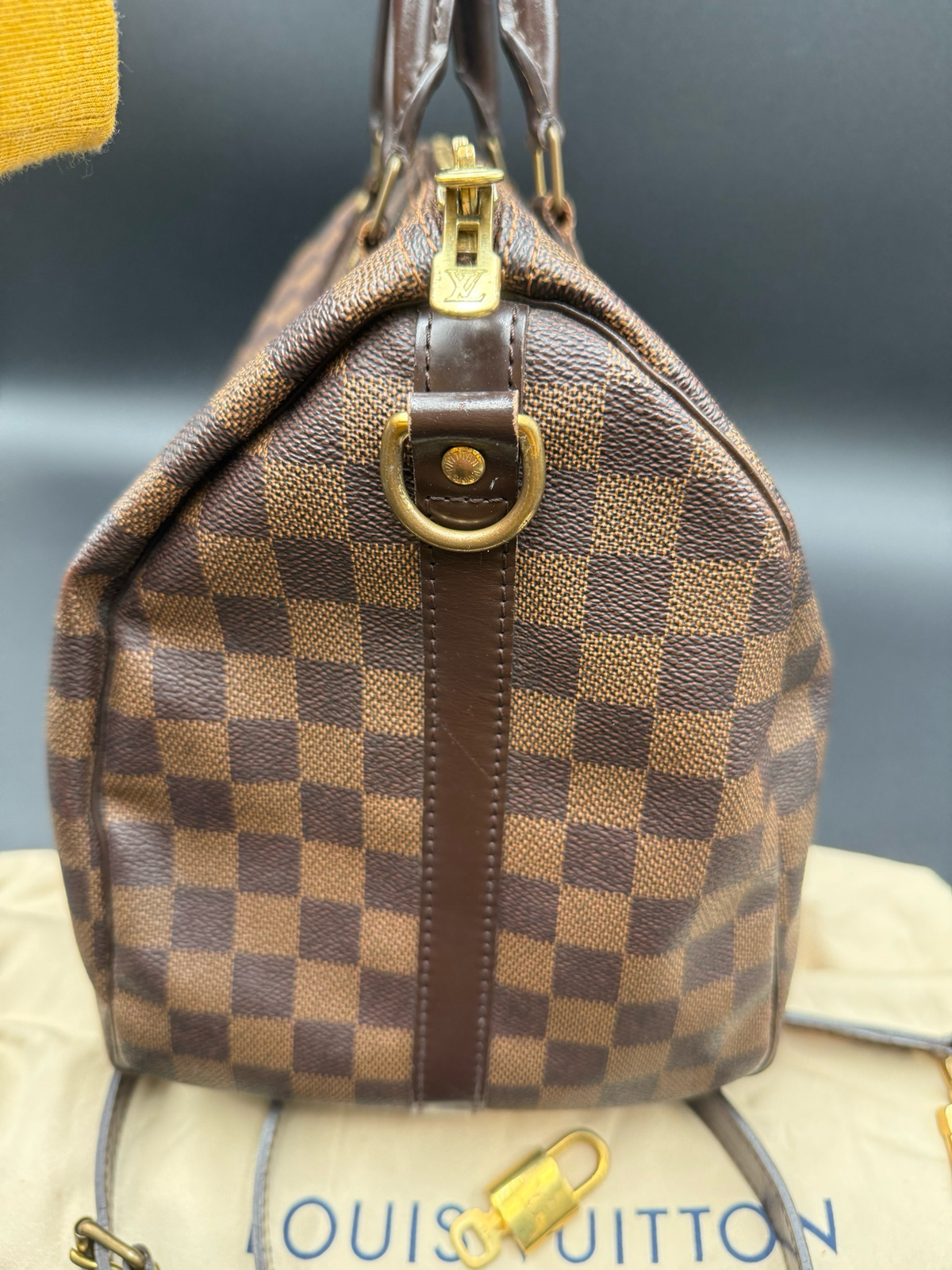 Louis Vuitton Damier Ebene Bandoulier Speedy 35 Crossbody Messenger