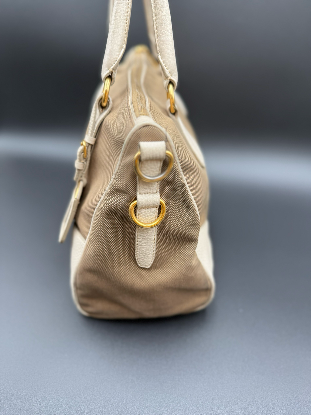 Prada Jacquard Canapa Canvas Tote Shoulder