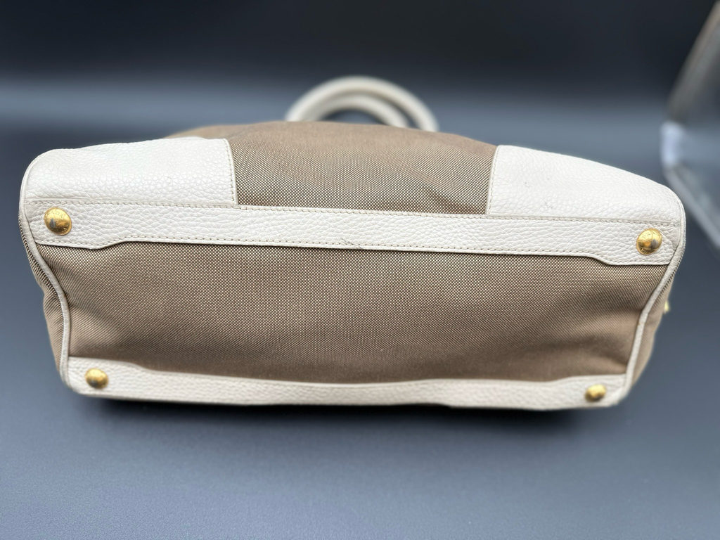 Prada Jacquard Canapa Canvas Tote Shoulder