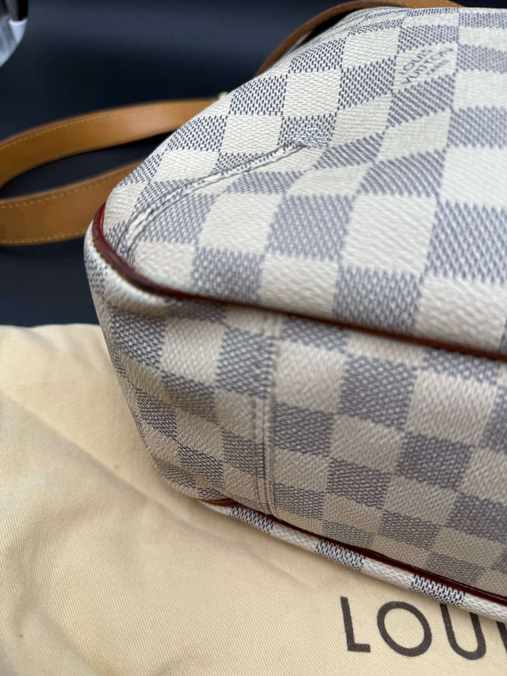 Louis Vuitton Damier Azur Soffi Sling Crossbody Messenger Hobo