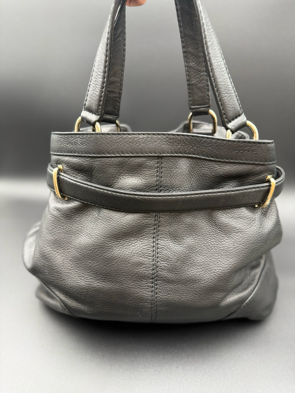 Gucci Hasler Sienna Medium Horsebit Pebbled Leather Tote Shoulder