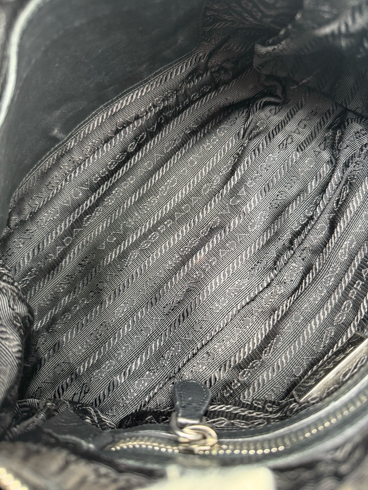Prada Ruched Wrinkled Small Shoulder Tote Zipper Long Strap