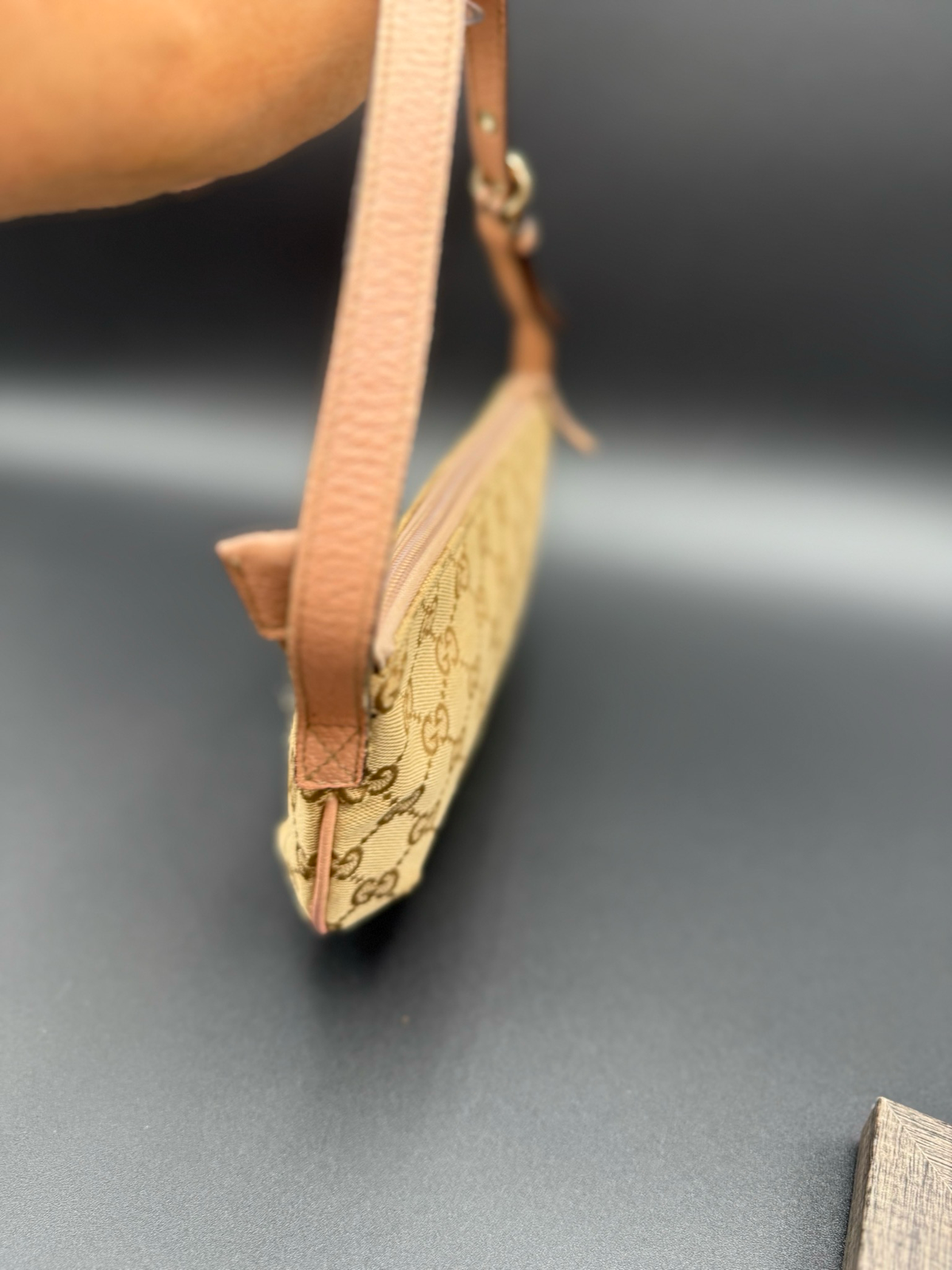 Gucci Monogram Canvas Pretty Boat Pochette Shoulder Pink