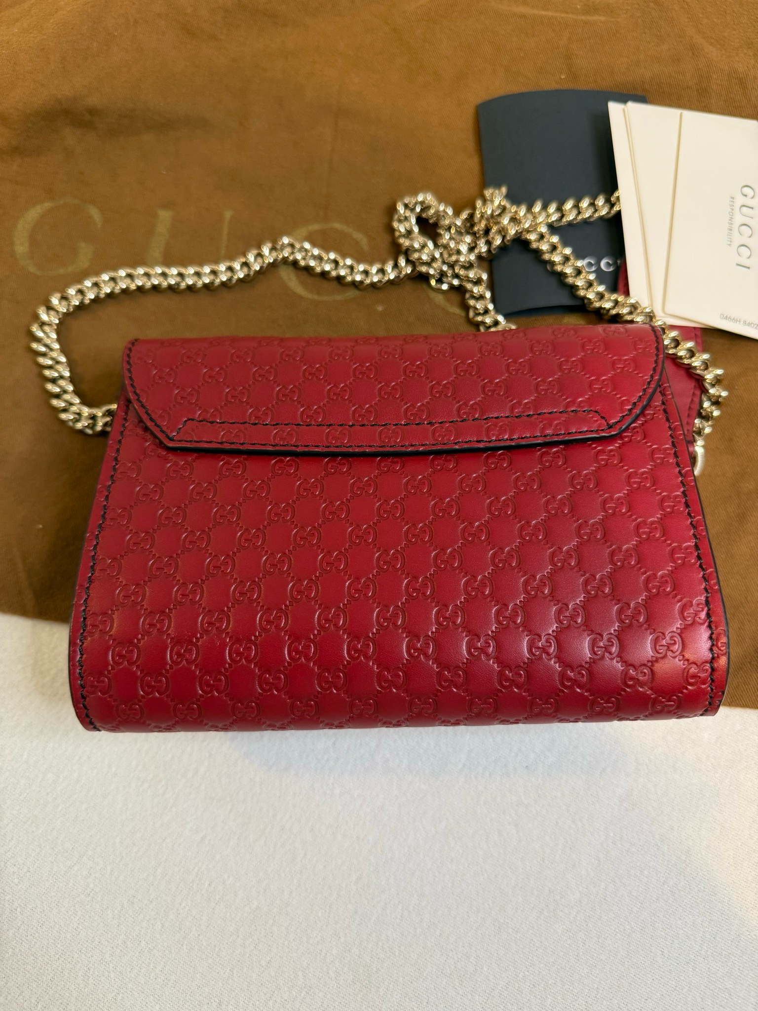 Gucci Leather Micromonogram Emily Mini Flap Crossbody