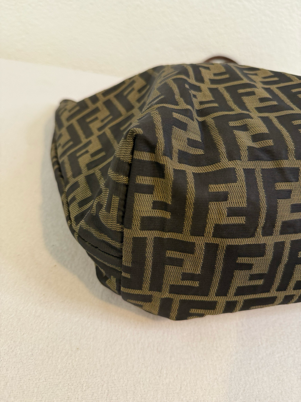 Fendi Zucca Roll Tote Monogram Canvas With Pouch Large Tote