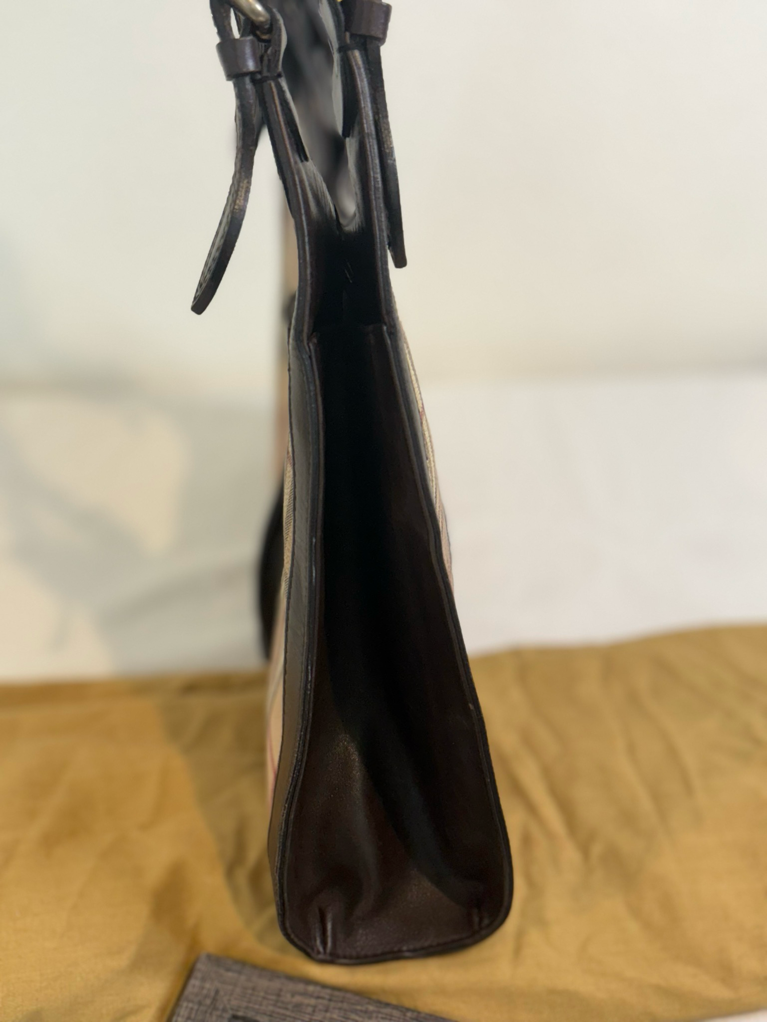 Burberry Haymarket Check Tote Shoulder Bag