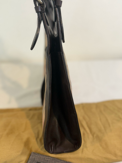 Burberry Haymarket Check Tote Shoulder Bag