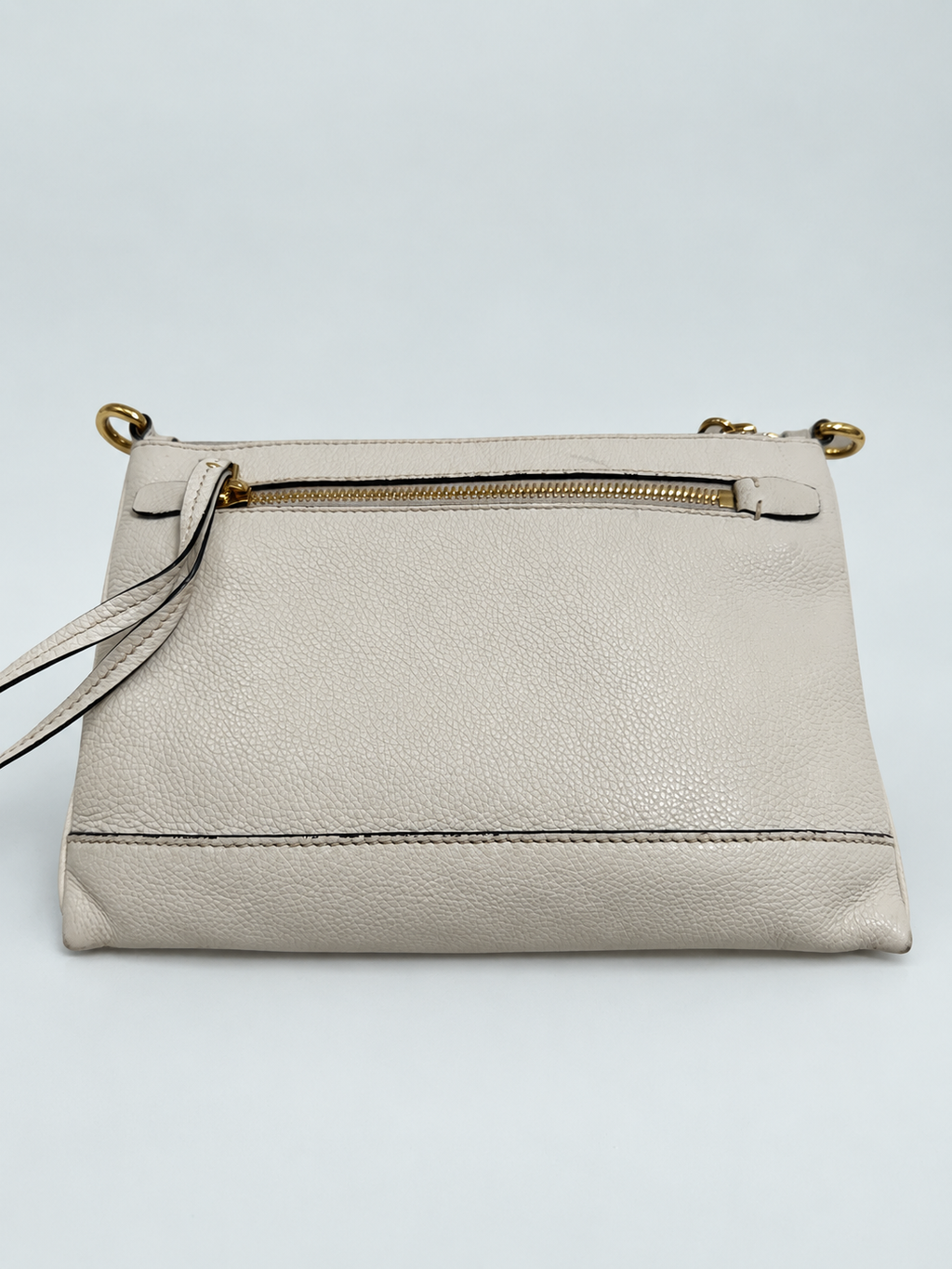 Prada Vitello Daino Flat Zipper Messenger Crossbody Sling