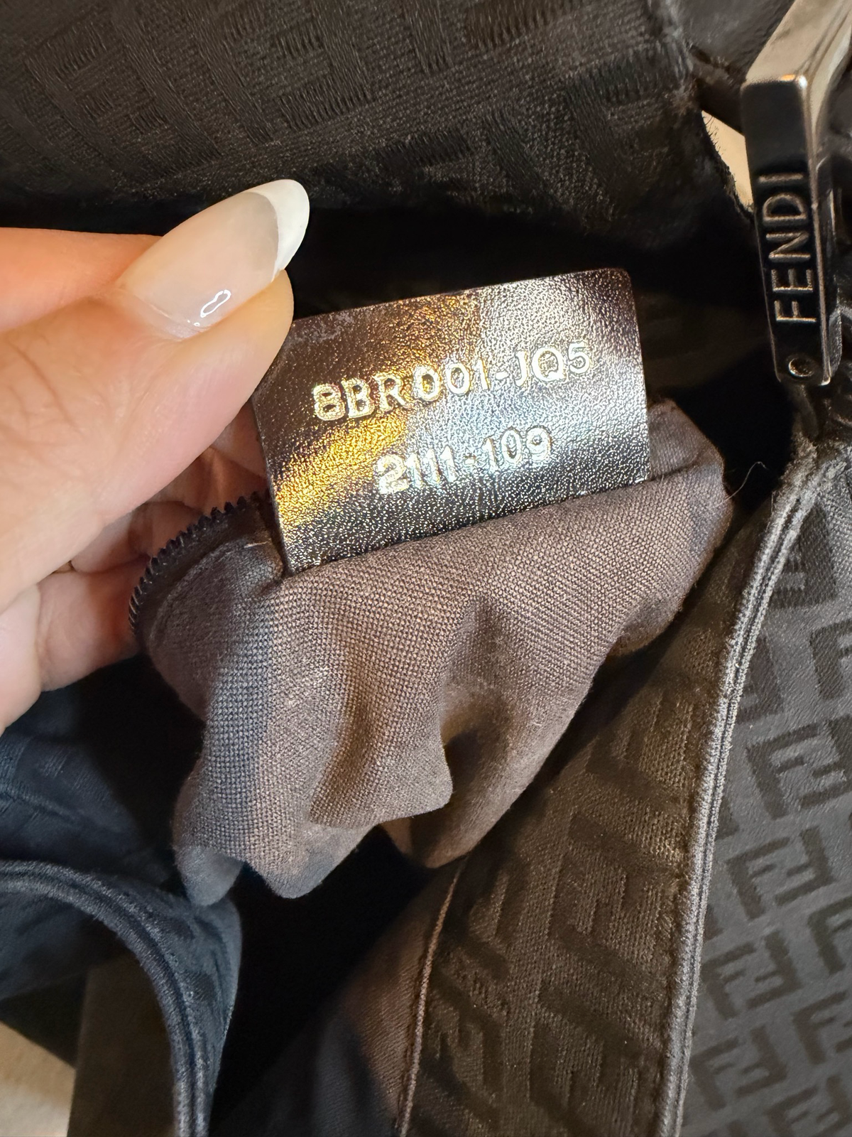 Fendi Zucca Mama Baguette Flap Shoulder Hobo