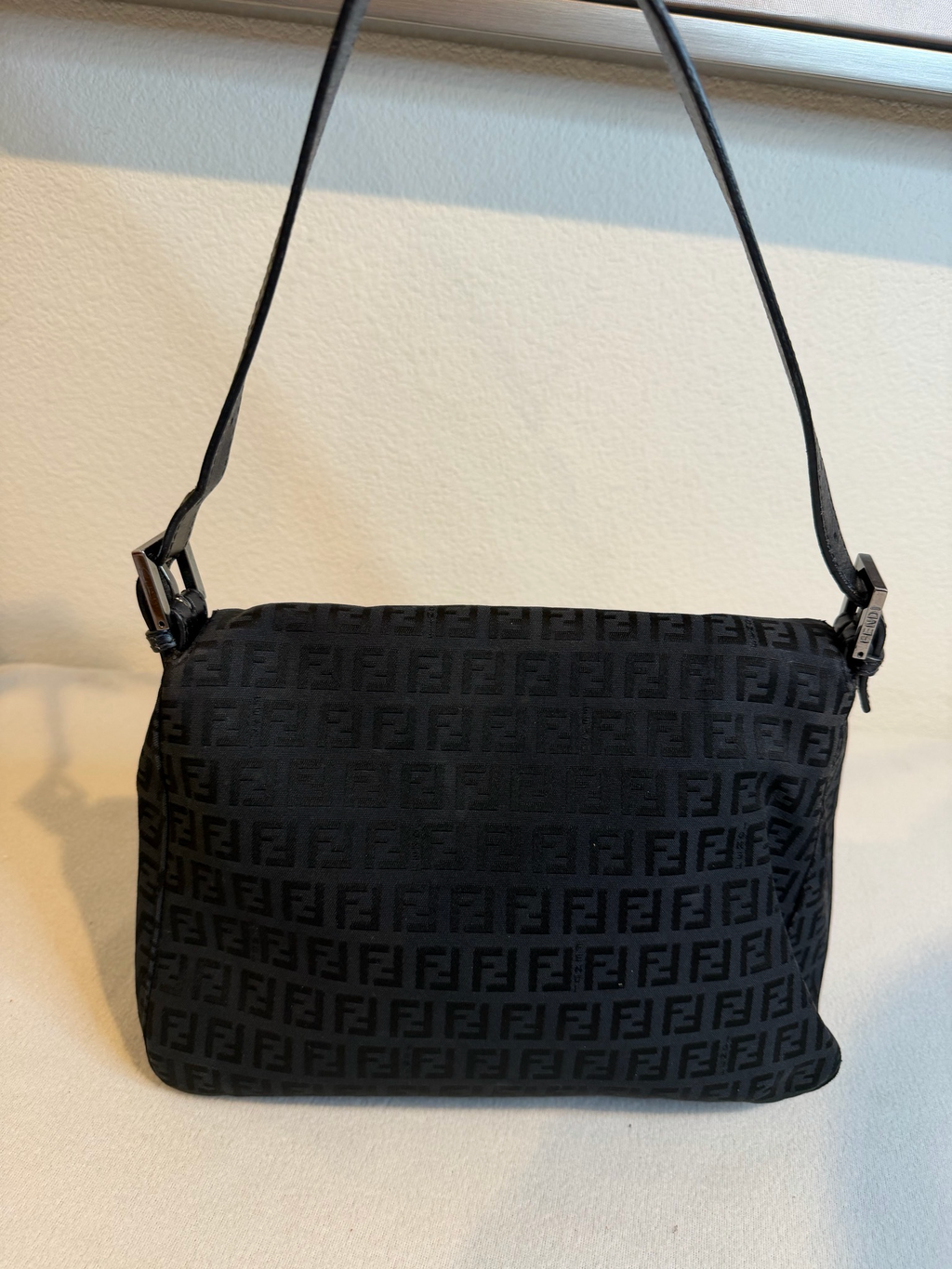 Fendi Zucca Mama Baguette Flap Shoulder Hobo