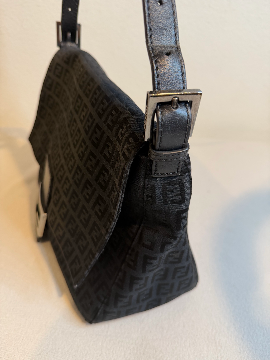 Fendi Zucca Mama Baguette Flap Shoulder Hobo