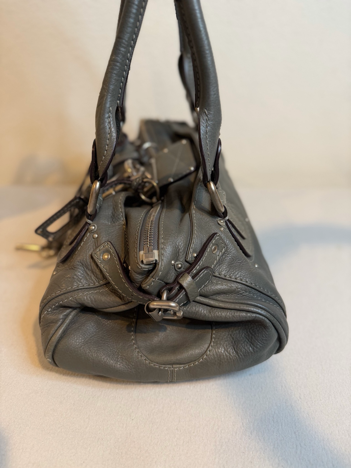 Chloe Paddington Gray Tote Shoulder Bag