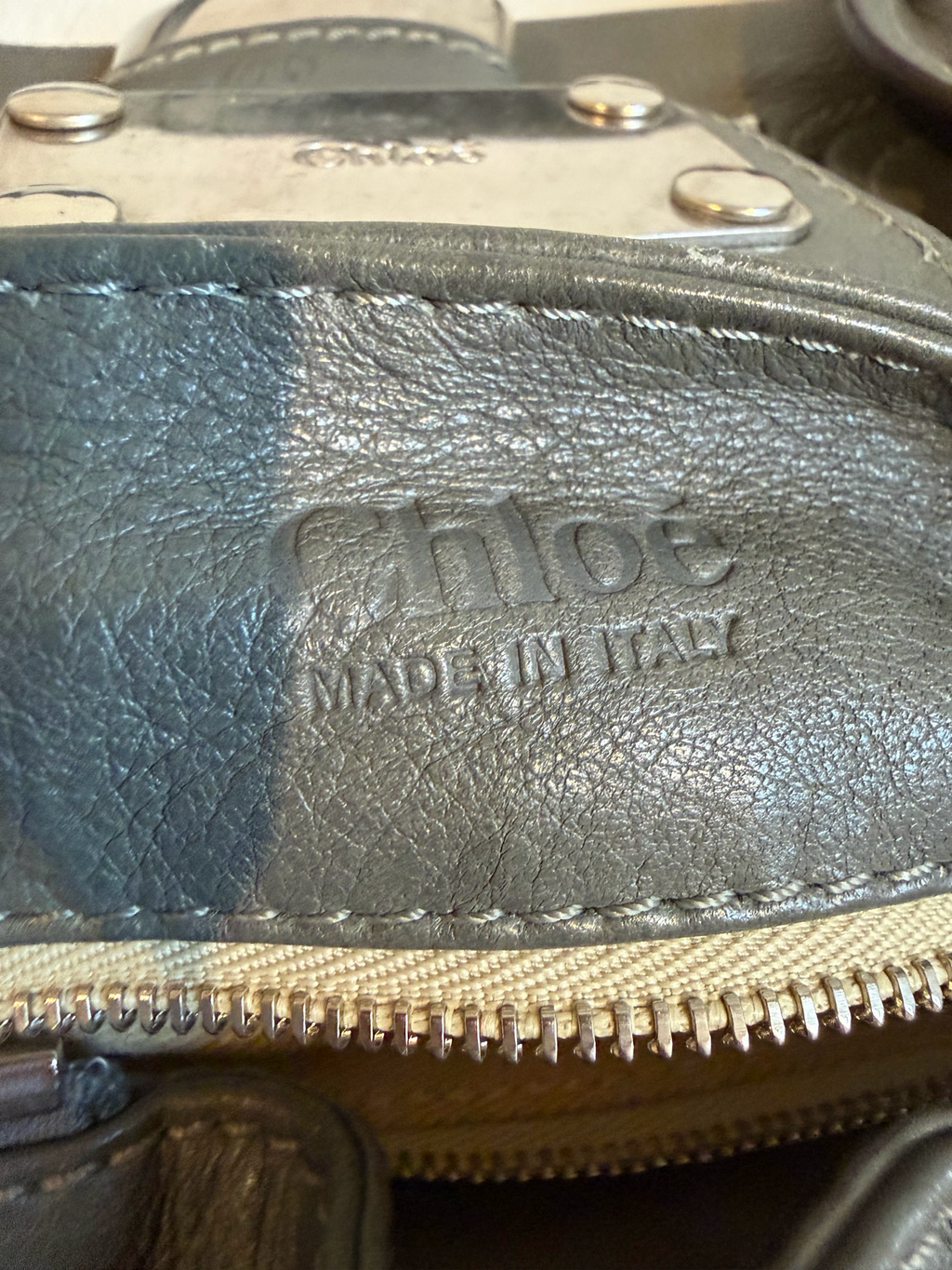 Chloe Paddington Gray Tote Shoulder Bag
