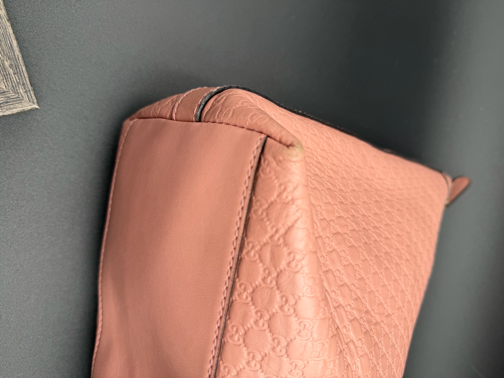 Gucci Leather Hobo Micro Monogram Shoulder Bag
