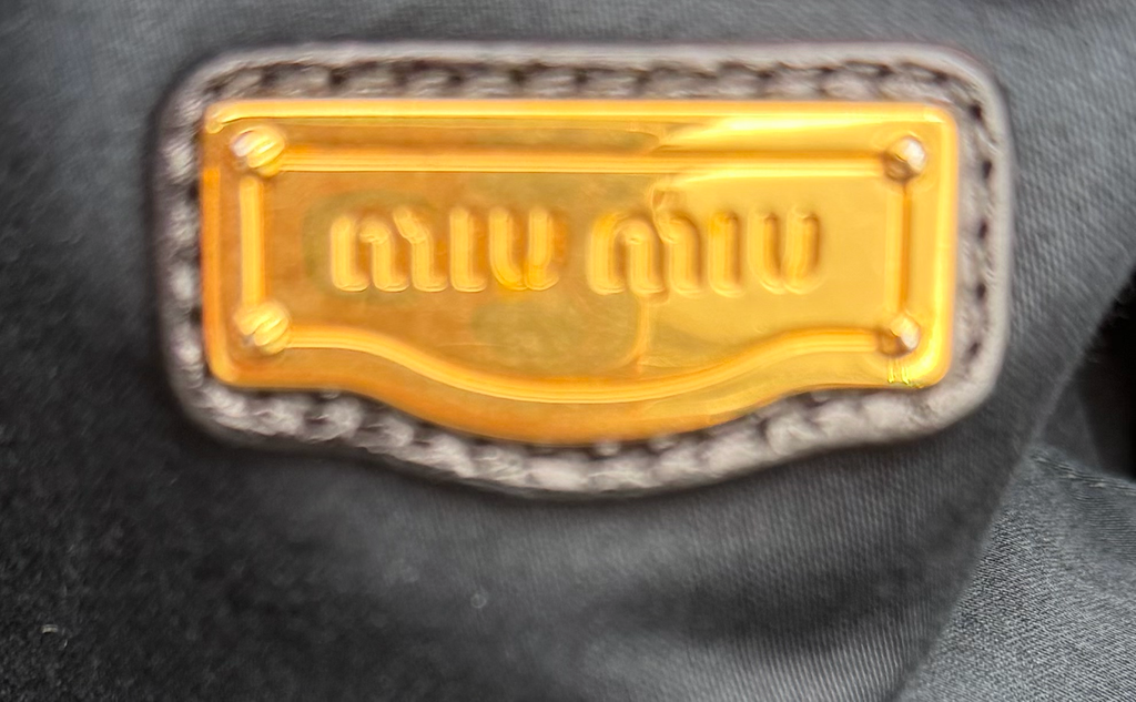 Miumiu Vitello Lux Bow Crossbody Messenger Bag