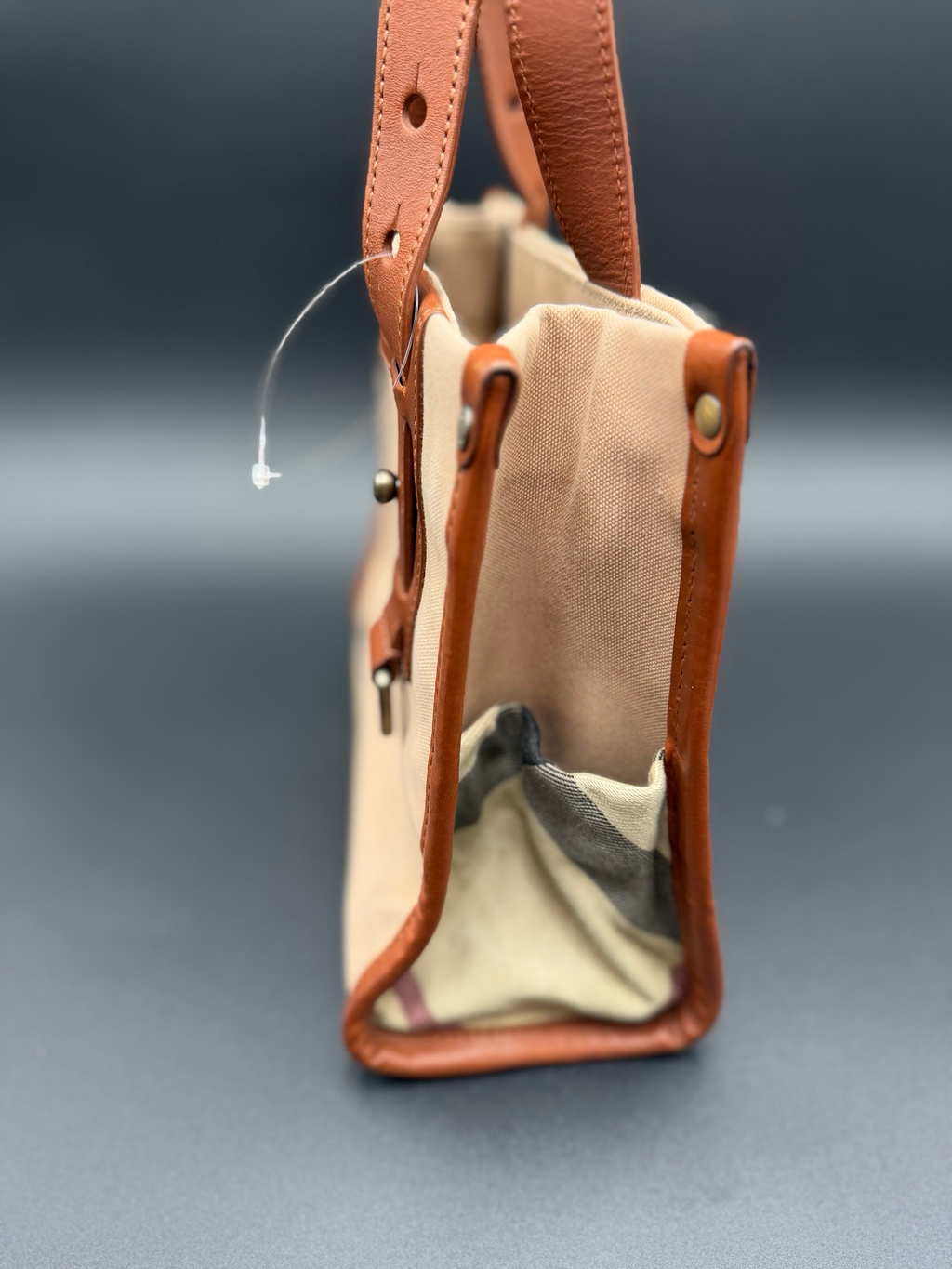 Burberry Vertical Book Tote House Check