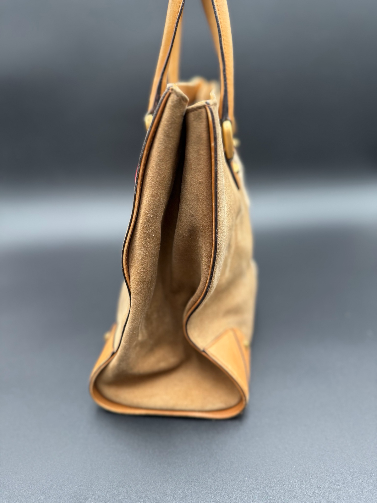 Gucci Nailhead Suede Tote Shoulder