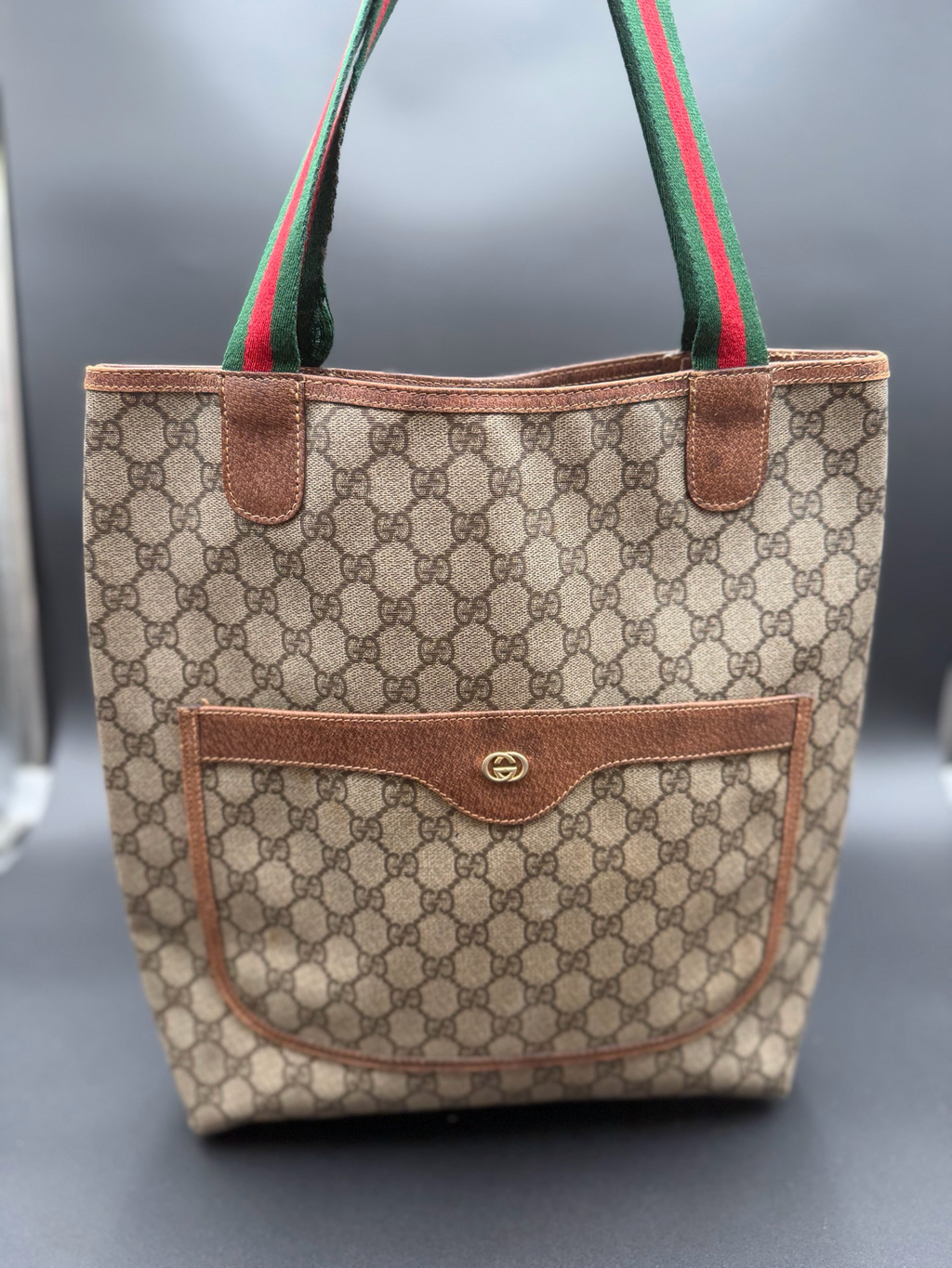 Gucci Vintage Supreme Plus Web Strap Tote