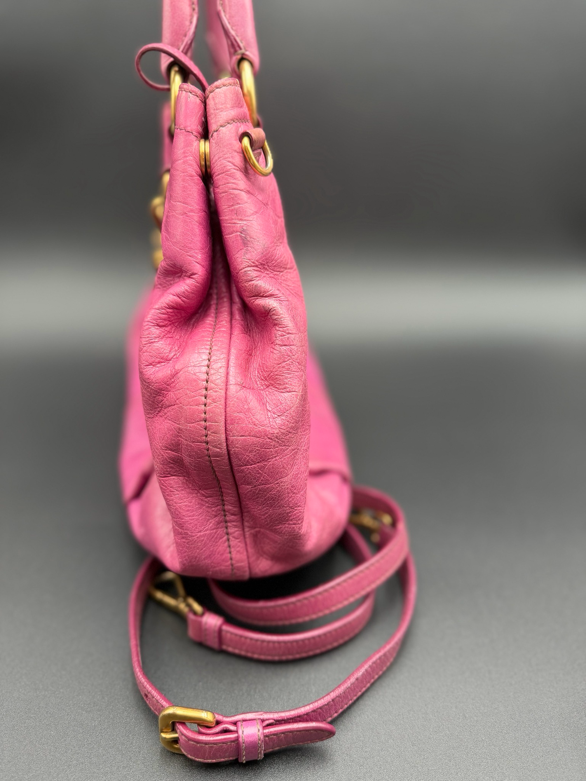 Prada Vitello Shine Convertible Messenger Crossbody Sling