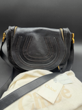 Chloe Marcie Saddle Messenger Crossbody Sling Black