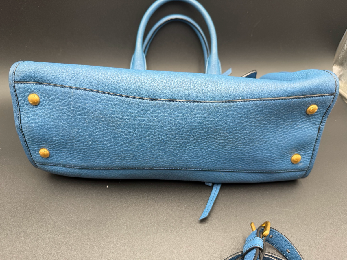 Prada Vitello Daino Crossbody Messenger Sling Cobalto