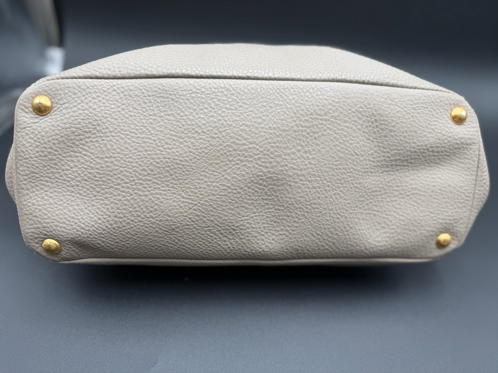 Prada Vitello Daino Long Strap Tote Shopper Side Pocket