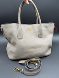 Prada Vitello Daino Messenger Crossbody Top Handle Tote