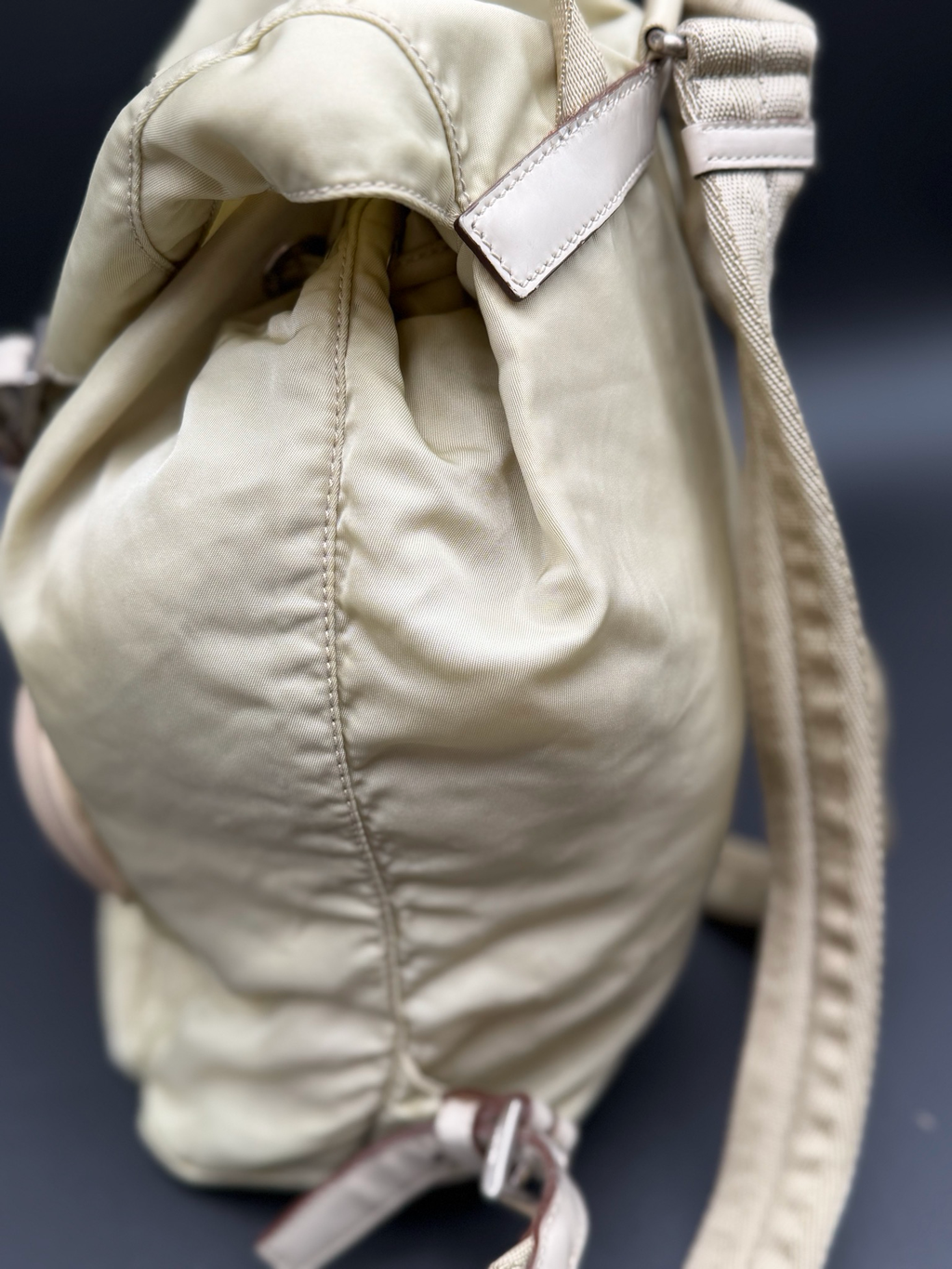 Prada Nylon Backpack Tessuto Ivory Cream