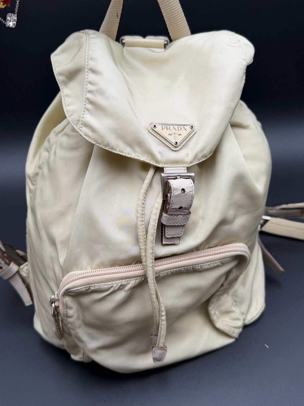 Prada Nylon Backpack Tessuto Ivory Cream
