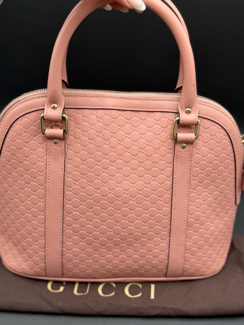 Gucci Microguccissima Dome Medium Tote Messenger Crossbody Sling