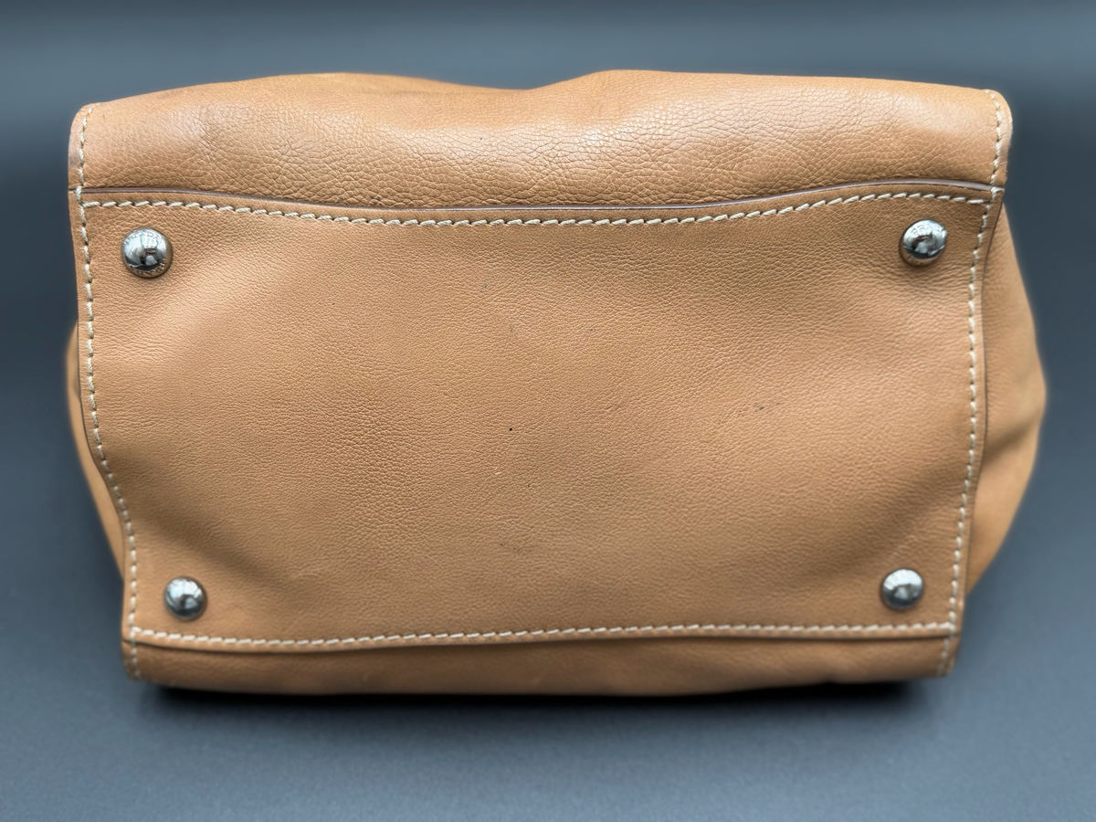 Soft Calf Top Handle Twin Tote Shoulder Bag