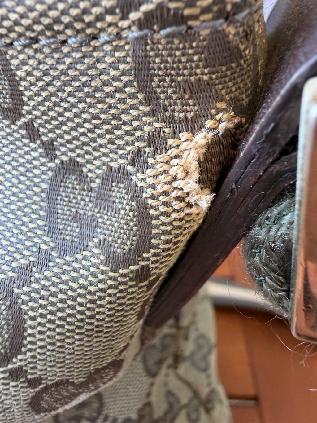 Gucci Monogram Canvas Sling Web Strap Crossbody