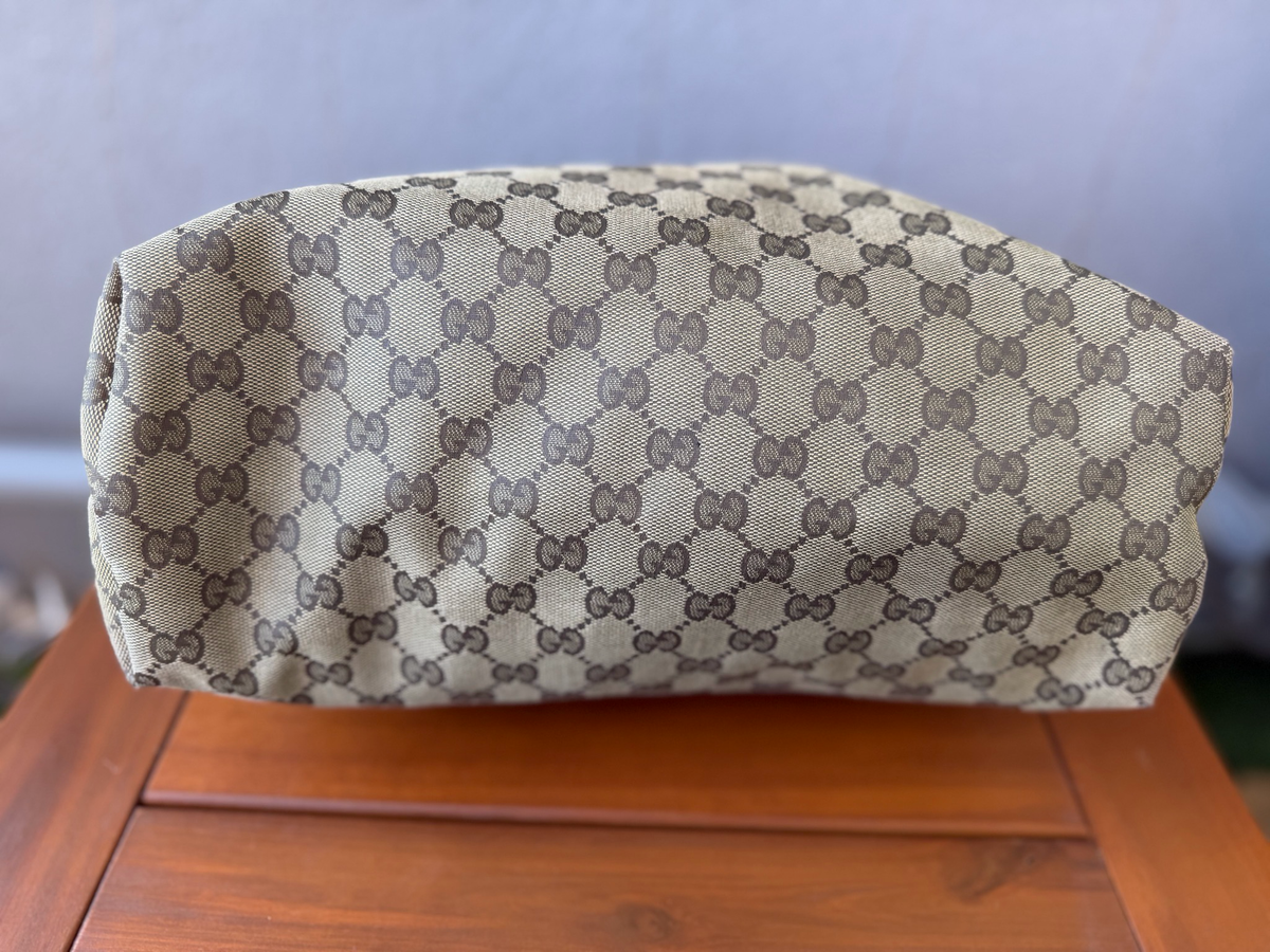 Gucci Monogram Canvas Sling Web Strap Crossbody