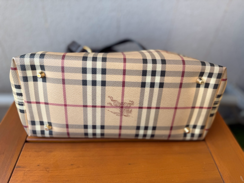 Burberry Regent Tote Haymarket Check Shoulder Bag