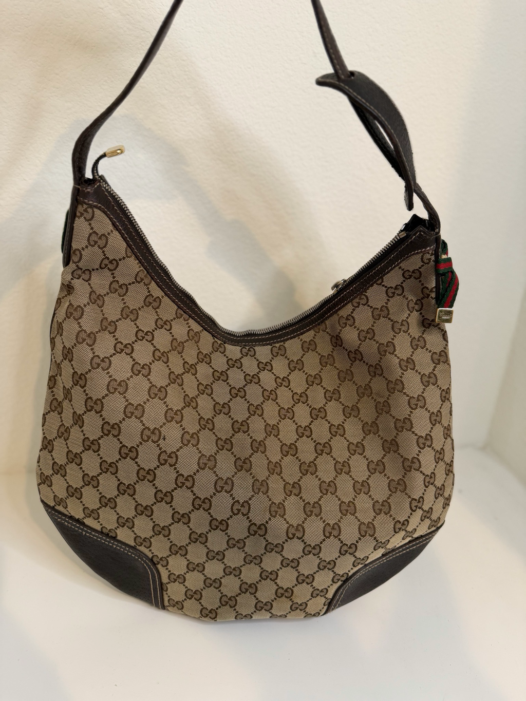Gucci Monogram Canvas Princy Hobo Shoulder