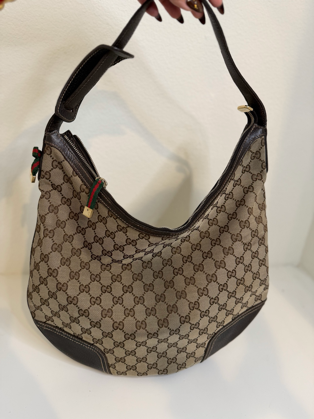 Gucci Monogram Canvas Princy Hobo Shoulder
