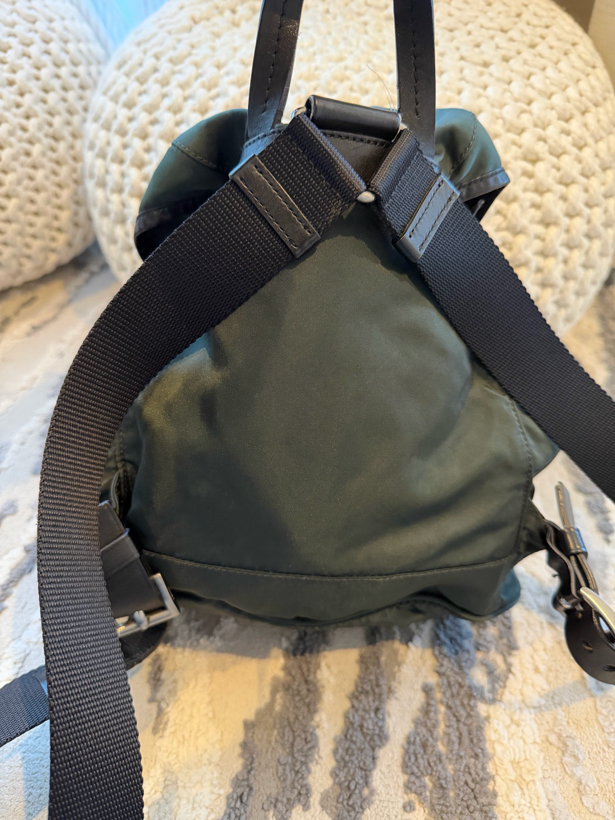 Prada Nylon Tessuto Backpack Small Green