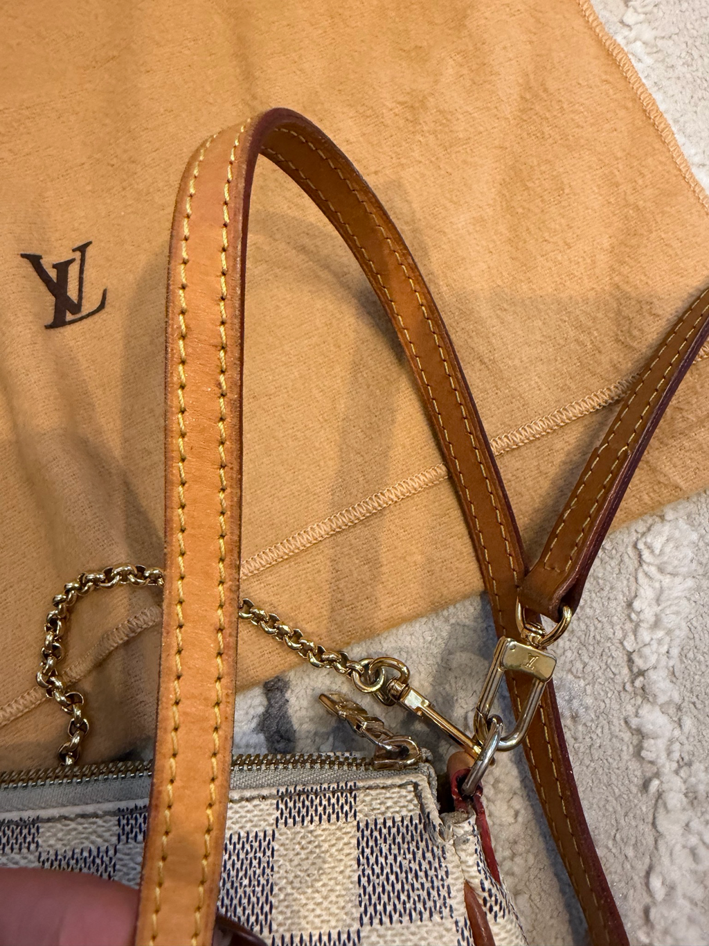Louis Vuitton Damier Azur Eva Clutch Crossbody