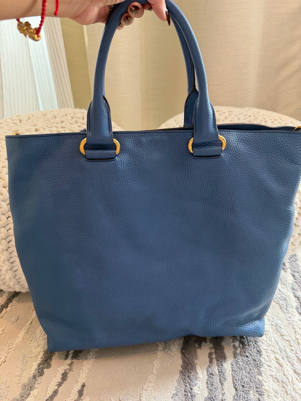Prada Vitello Daino Shopper Convertible Messenger Crossbody Sling