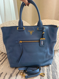 Prada Vitello Daino Shopper Convertible Messenger Crossbody Sling
