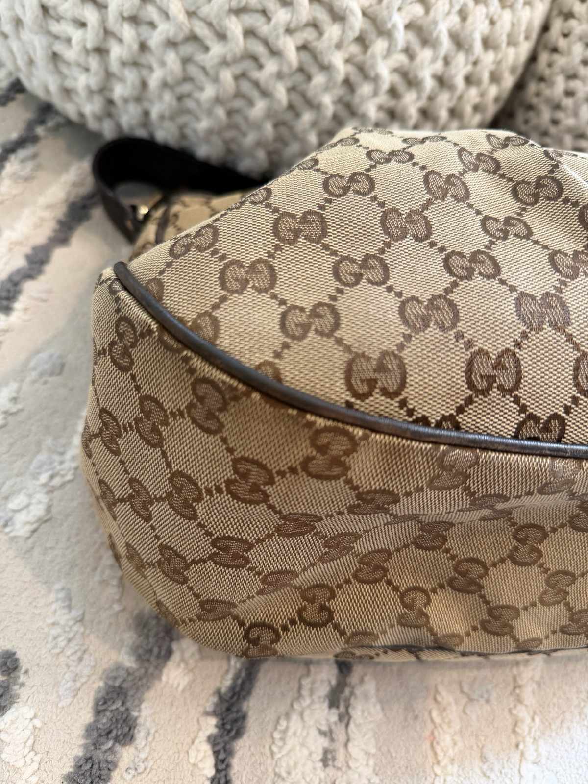 Gucci Monogram Canvas Sukey Hobo Shoulder