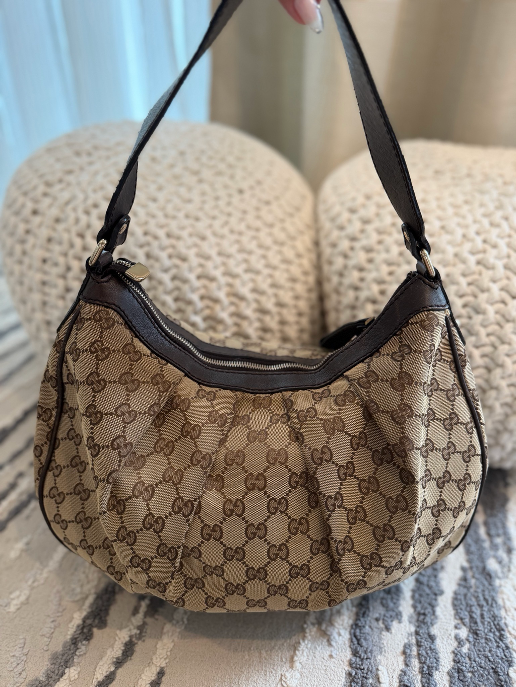 Gucci Monogram Canvas Sukey Hobo Shoulder